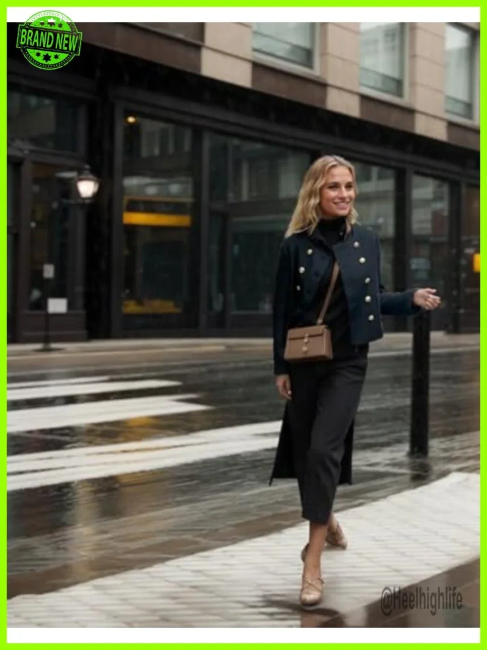 Cropped Tweed Blazer Jacket Long Sleeve Open Front for Work Casual Business
